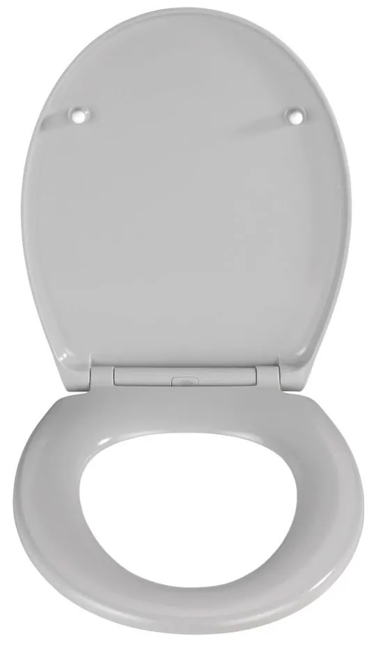 Svetlosivé záchodové sedadlo s jednoduchým zatváraním Wenko Samos, 44,5 x 37,5 cm