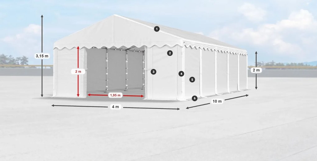 Bestent Skladová hala/ garáž 4x10x2m Comfort PE 240g