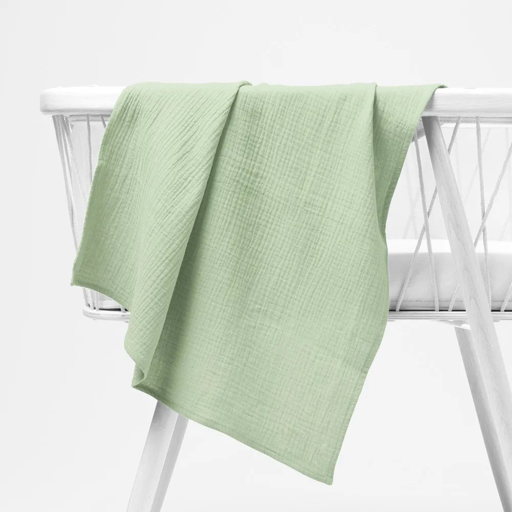 Biante Mušelínová plienka/dečka Nature MSN-067 Pastelovo pistáciová - ZVÝHODNENÁ SADA 3 KS 70x70 cm - Sada 3 ks