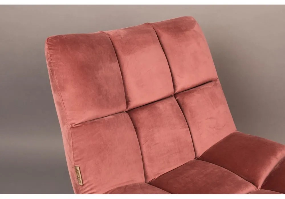 Ružové zamatové kreslo Bar – Dutchbone