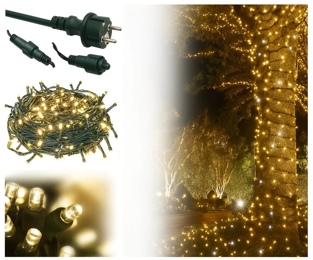 Vianočné svetielka vonkajšie FLASH teplá biela 300 LED