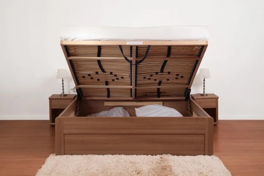 BMB MARIKA s nízkymi čelami - masívna buková posteľ s úložným priestorom 180 x 200 cm, buk masív