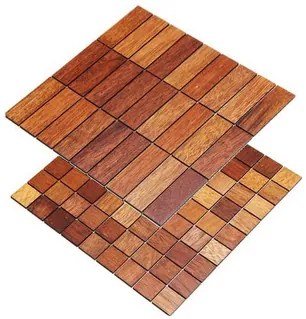MERBAU mozaika 2D - drevené obklady do kúpeľne a kuchyne 30 x 93 mm