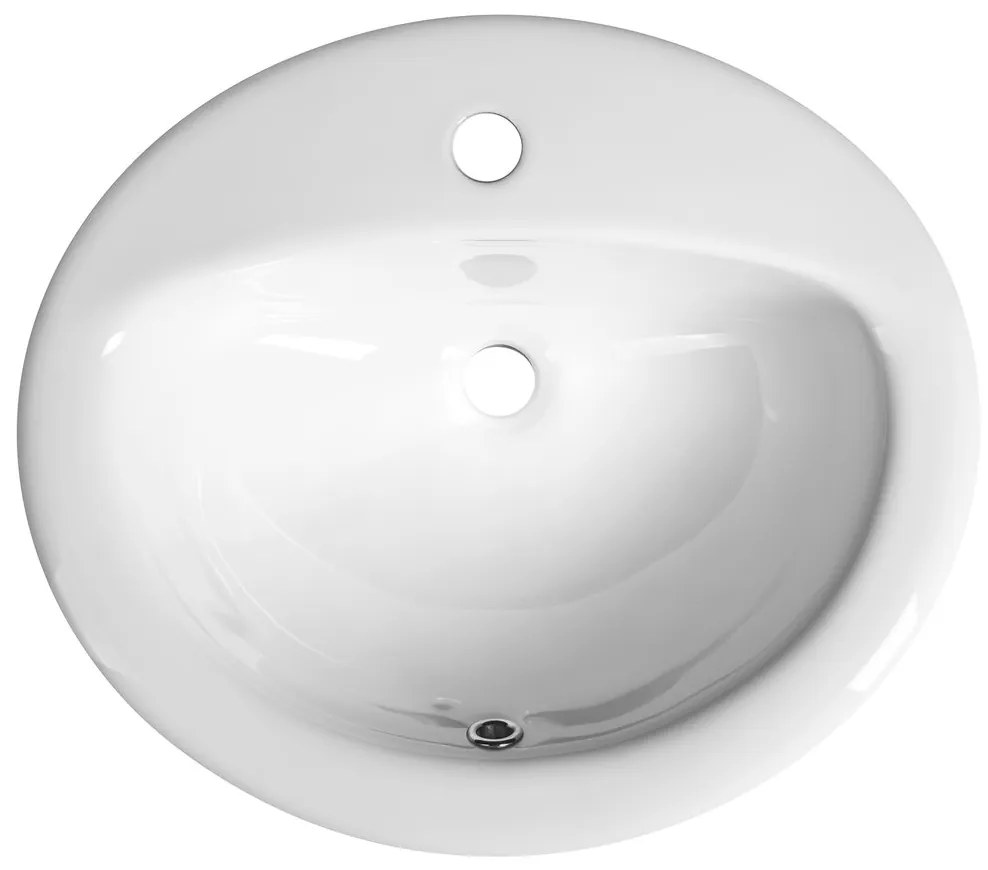 Aqualine Aqualine, Keramické umývadlo zápustné 52x45cm, biela, 55227