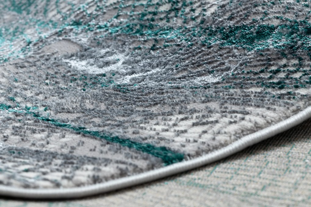 Moderný koberec DE LUXE 621 Sieť - Štrukturálny sivý / verde