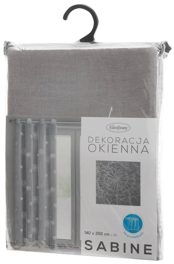 ZÁCLONA NA KRÚŽKOCH SABINE 140X250 CM VZOROVANÁ