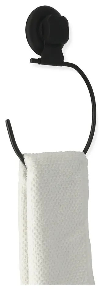 Čierny samodržiaci nástenný držiak na osušky Compactor Bestlock Black Belt And Towel Support
