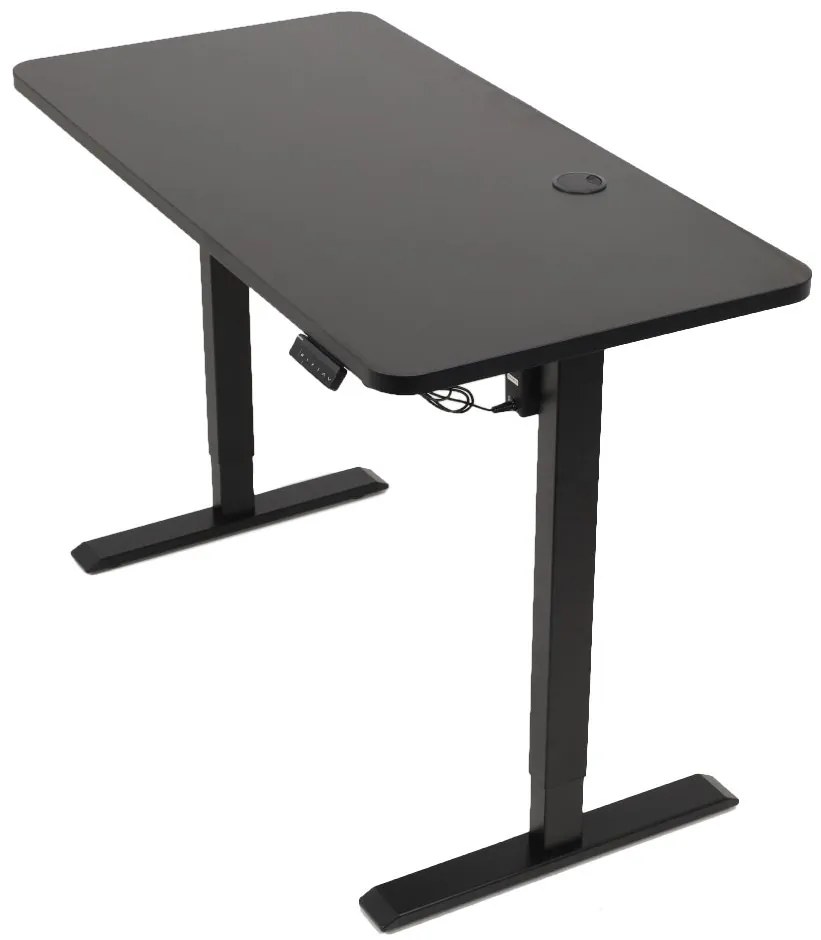 Výškovo nastaviteľný elektrický stôl BestBerg BBAT-14BB / rozmer 140x70 cm / výška 93,4-125,4 cm / čierny