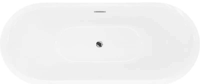 Mexen Lotos, voľne stojaca vaňa 170 x 75 cm, biela/čierna, chrómový prepad, 52051707775-01