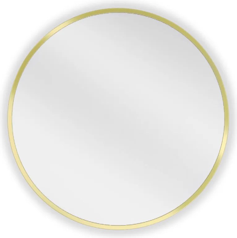Mexen Loft Okrúhle kúpeľňové zrkadlo 40 cm, rám v brúsenom zlate - 9850-040-040-000-50