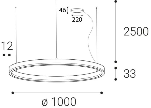 LED2 - LED Stmievateľný luster na lanku CIRCLE 80W/230V 3000K/4000K pr. 100cm biela
