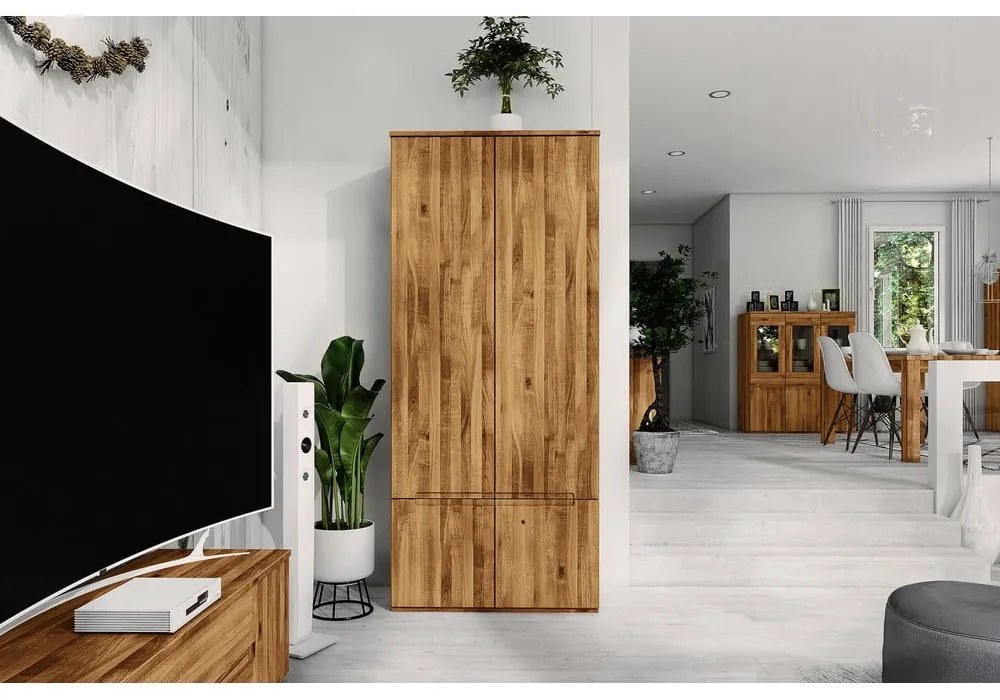 Šatníková skriňa z dubového dreva 90x206 cm Vento 2 - The Beds