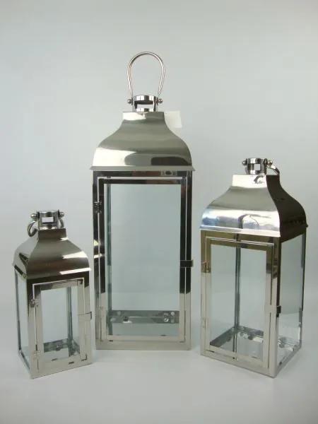 Strieborné kovové moderné lampáše 3-set