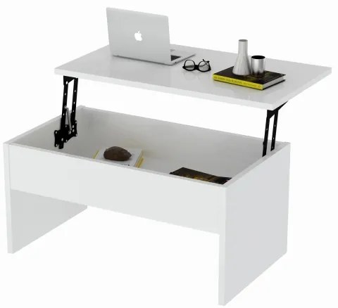 Rozkladací konferenčný stolík AKILLI 44,8x90 cm biela