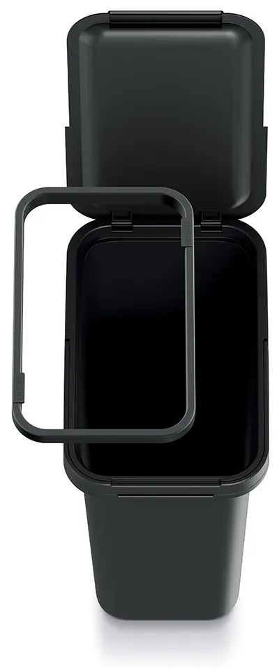 Závesný odpadkový kôš, 12 l, čierna