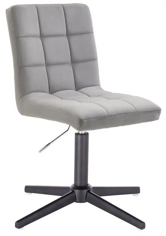 LuxuryForm DESIGN Stolička TOLEDO VELUR na čiernom kríži - svetlosivá