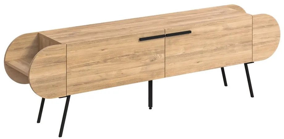 TV stolík v dekore duba v prírodnej farbe 195x57 cm Saluso – Marckeric