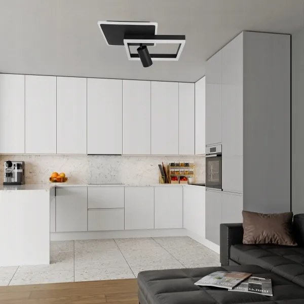 LED stropné svietidlo LED/38W/230V + 1xGU10/30W čierne