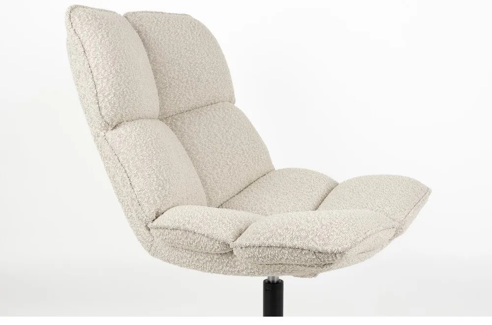 Krémové otočné kreslo z textílie buklé Bros – White Label