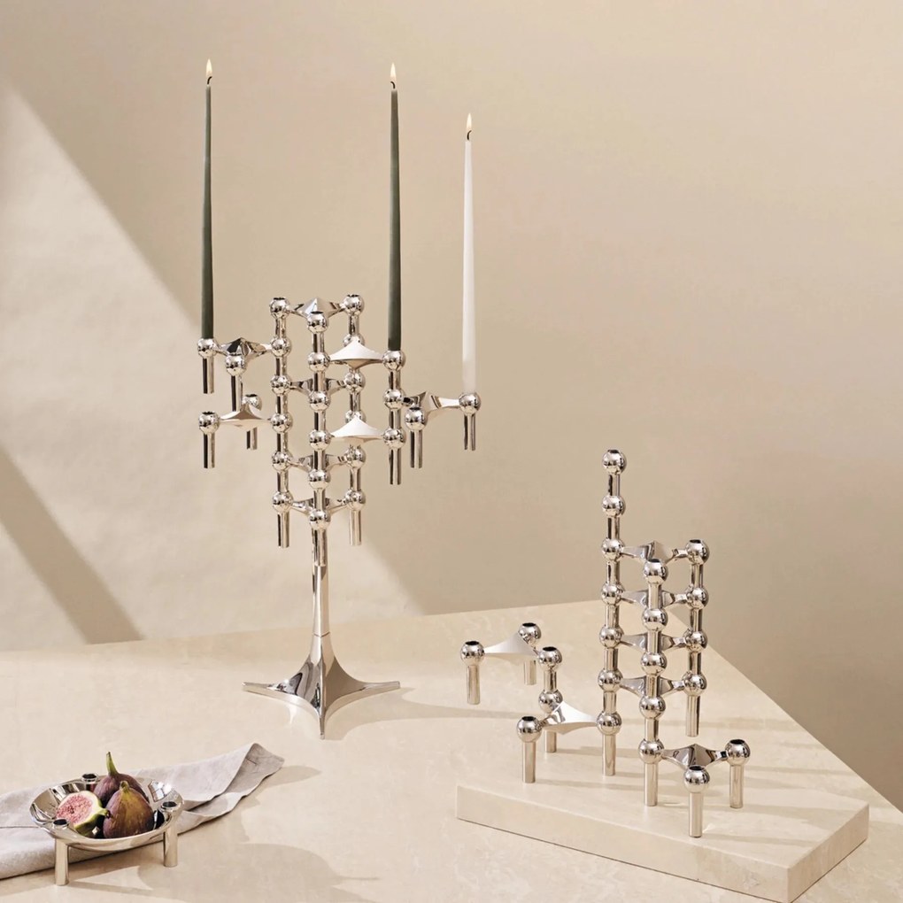 Stoff Nagel Dizajnový svietnik STOFF Nagel Chrome – set 3 ks