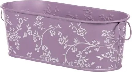 Obal na kvetináč fialový s bielymi ružami, 27,5 cm%