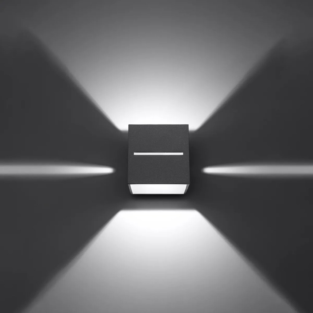 Nástenné svietidlo Lobo, 1x sivé kovové tienidlo