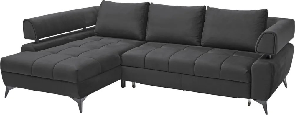 Rohová sedacia súprava Paris, antracitová látka, ľavý roh