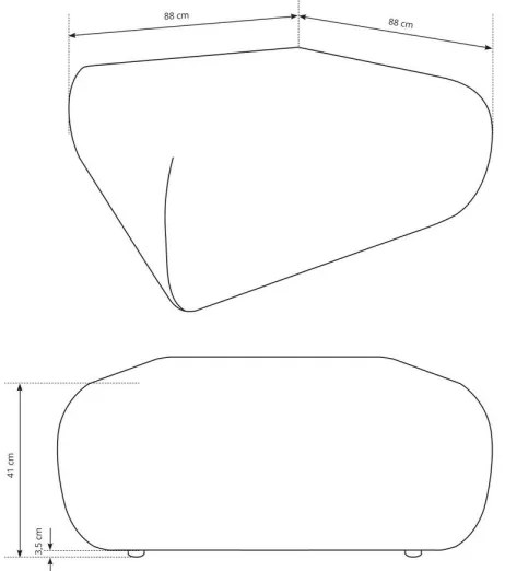 Taburet PRATO 88x88 cm béžový