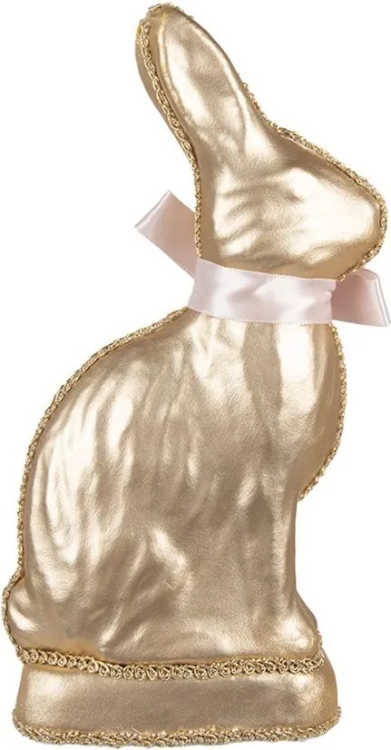 Dekorácia zlatý králik s mašľou Fancy - 11*5*22 cm