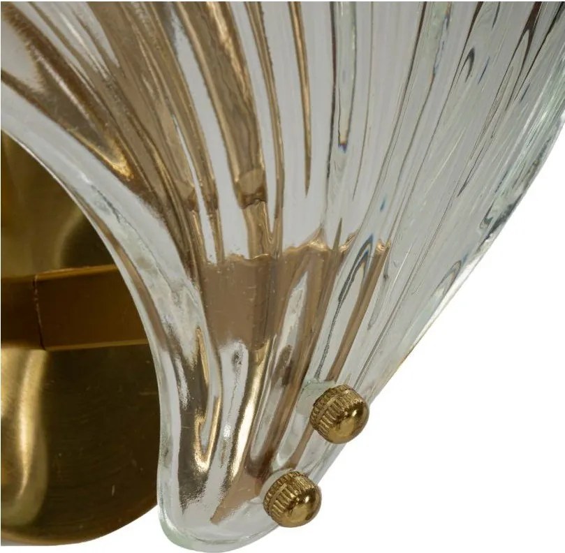 Sklenené nástenné svietidlo v zlatej farbe Da Muro Shell – Mauro Ferretti