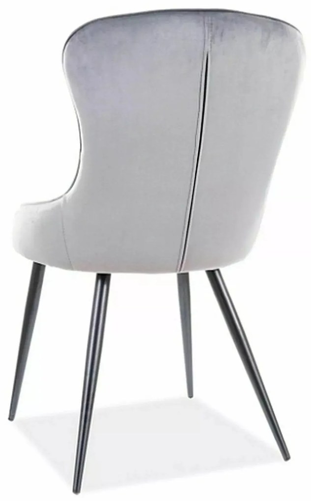 Sametová jídelní židle Lotus šedá