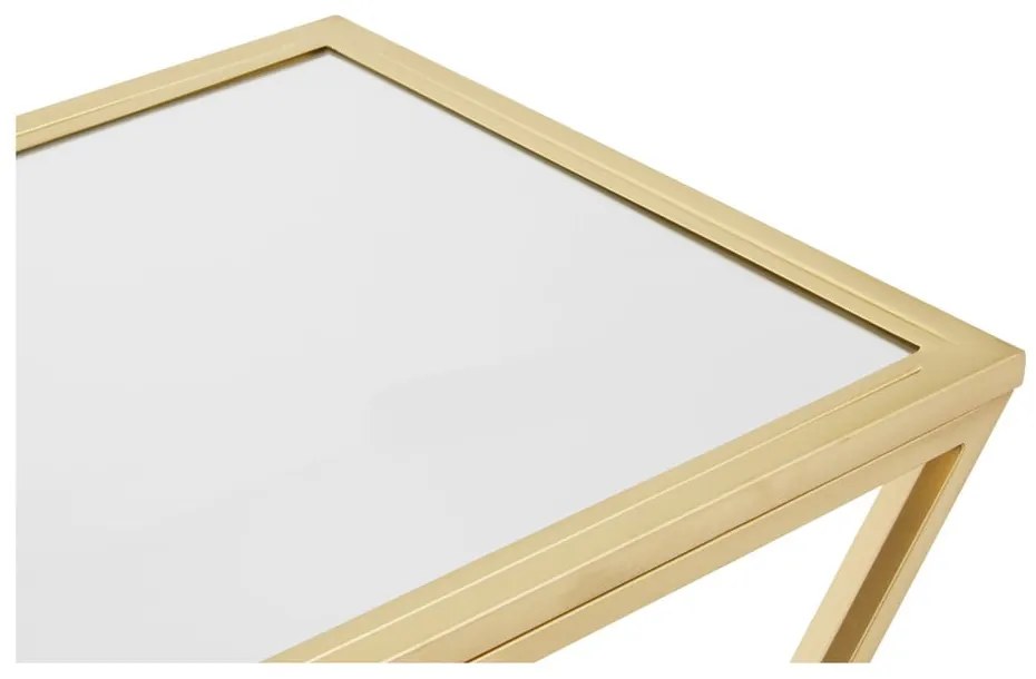 Konzolový stolík so sklenenou doskou v zlatej farbe 40x120 cm Farran – Premier Housewares