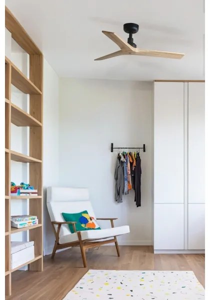 FARO 34284 - Stropný ventilátor KLIM S borovica/čierna pr. 92,5 cm + DO