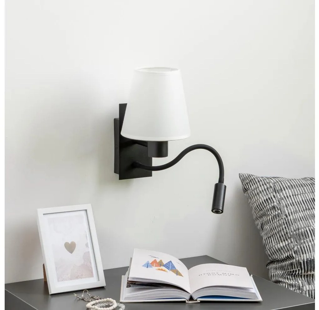 Brilagi - LED Nástenná lampa NUBILA 1xE27/25W/230V + LED/3W čierna/biela