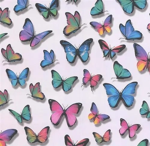 Papierové tapety na stenu Sweet & Cool 05239-10, motýle farební, rozmer 10,05 m x 0,53 m, P+S International