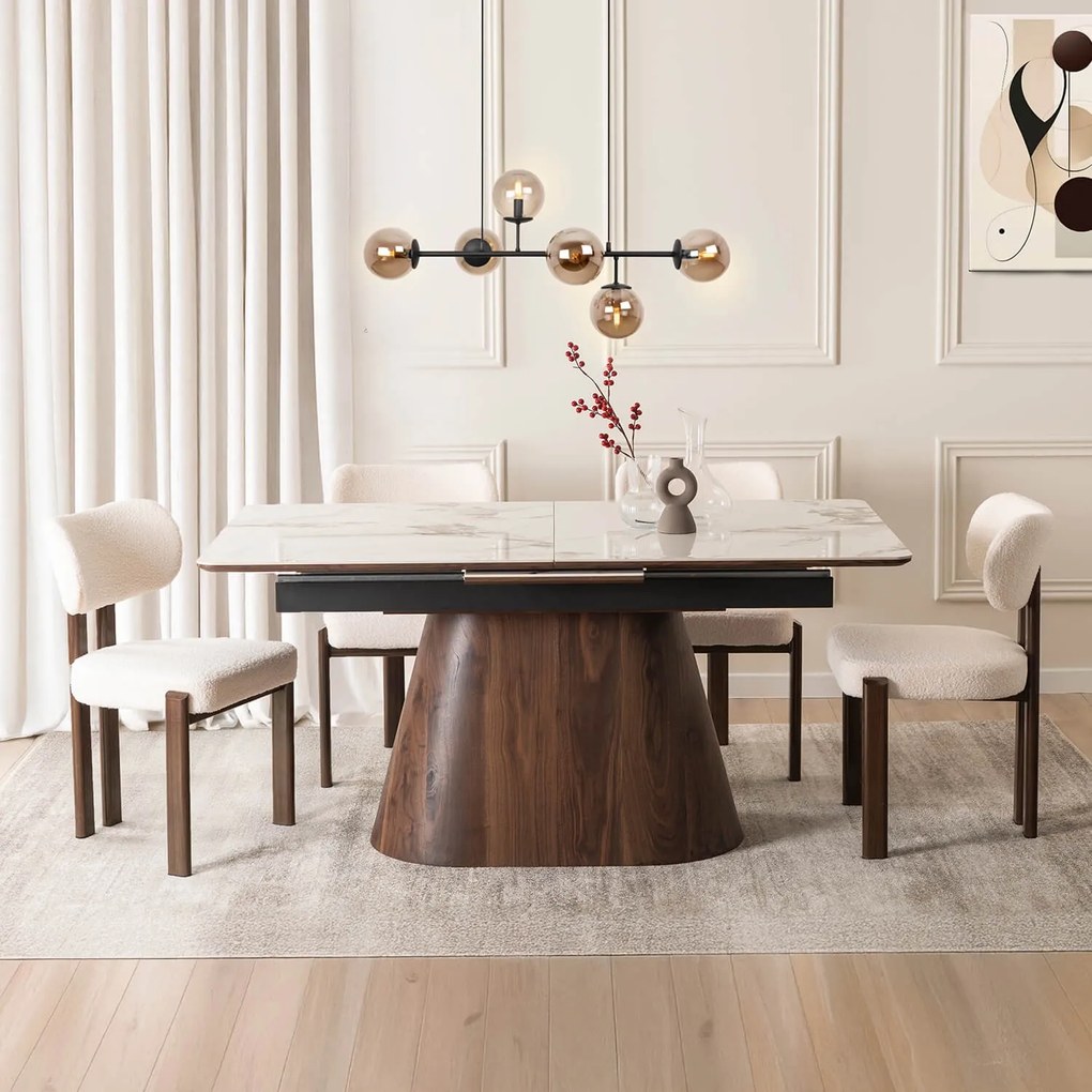 PROXIMA.store - Rozkladací jedálenský stôl LIZBONA FARBA: čierna, konštrukcia: dub