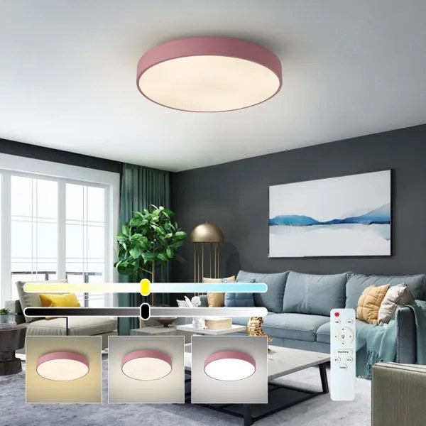 Brilagi - LED stmievateľné stropné svietidlo POOL LED/60W/230V 3000-6000K 50 cm ružové+DO