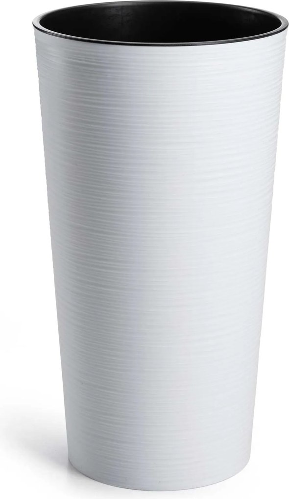 PLASTOVÝ KVETINÁČ URBANIKA RIFLO 25,5X46,5 CM+19,5X36,5 CM BIELA