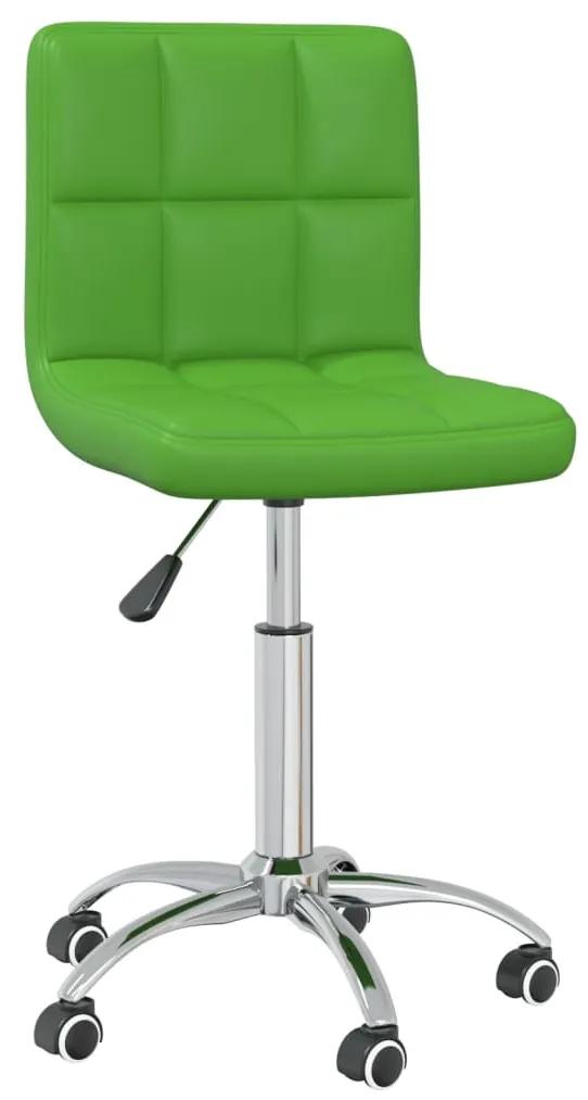 vidaXL Otočná jedálenská stolička zelená umelá koža