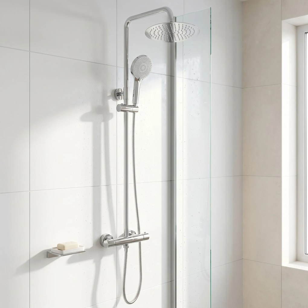 Rea Lungo, sprchový set s termostatom, chrómová, Rea-P6735