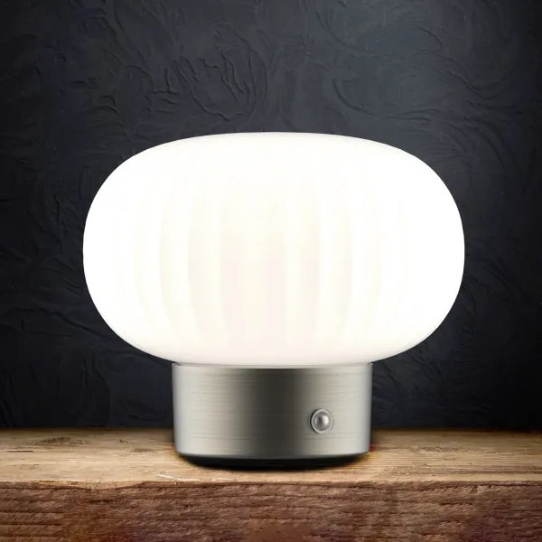 LED Stmievateľná dotyková stolná lampa LATTE LED/1,8W/5V USB 2000 mAh chróm/biela