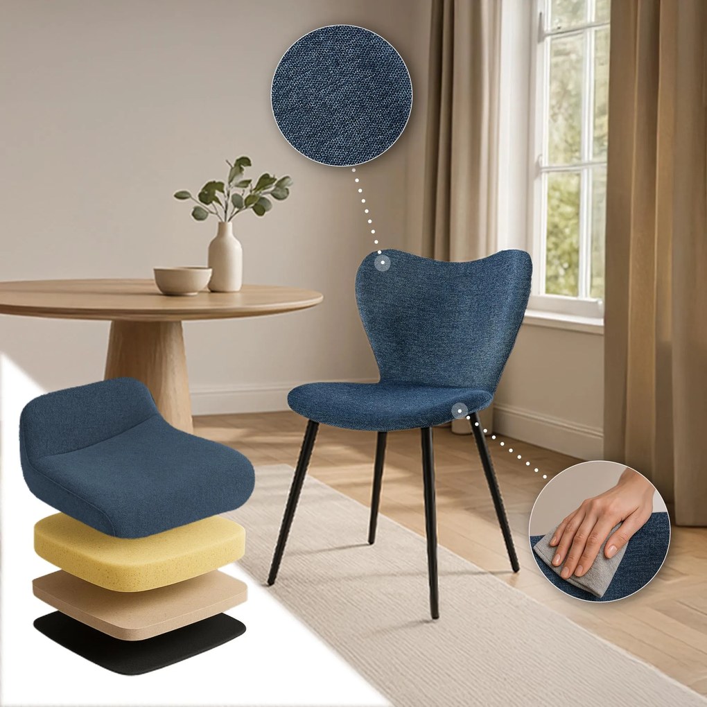 Jedálenská stolička Maika látka - modrá