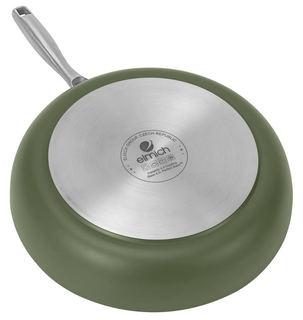 Elmich Nepriľnavá keramická panvica Vital Ø 20 cm - olivovo zelená