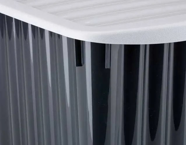 Úložný box s vekom 30x16 cm, čierny, recyklovatelný  plast