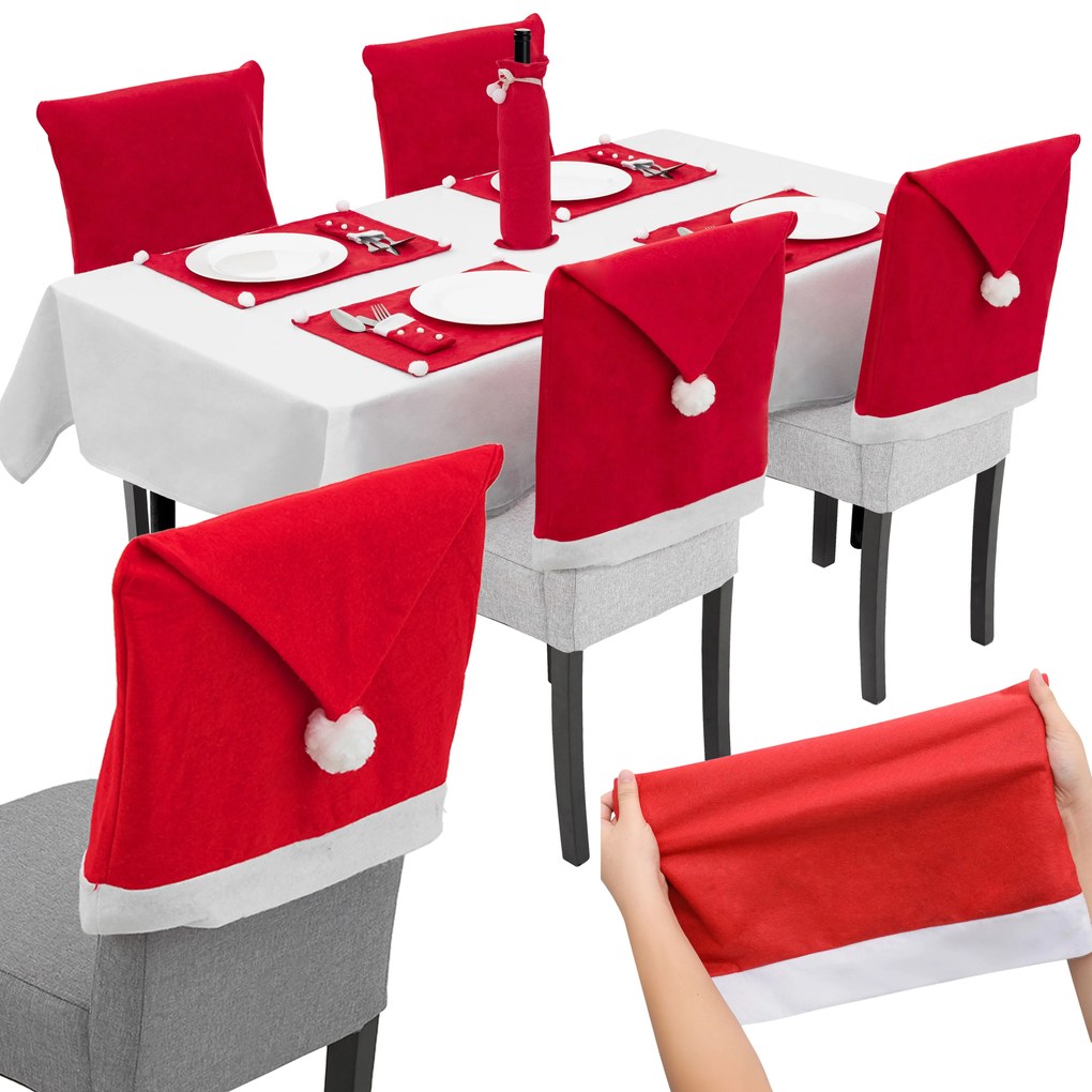 Tutumi Tutumi, poťah na stoličku Santa čiapka 6 ks 380667A, CHR-00004