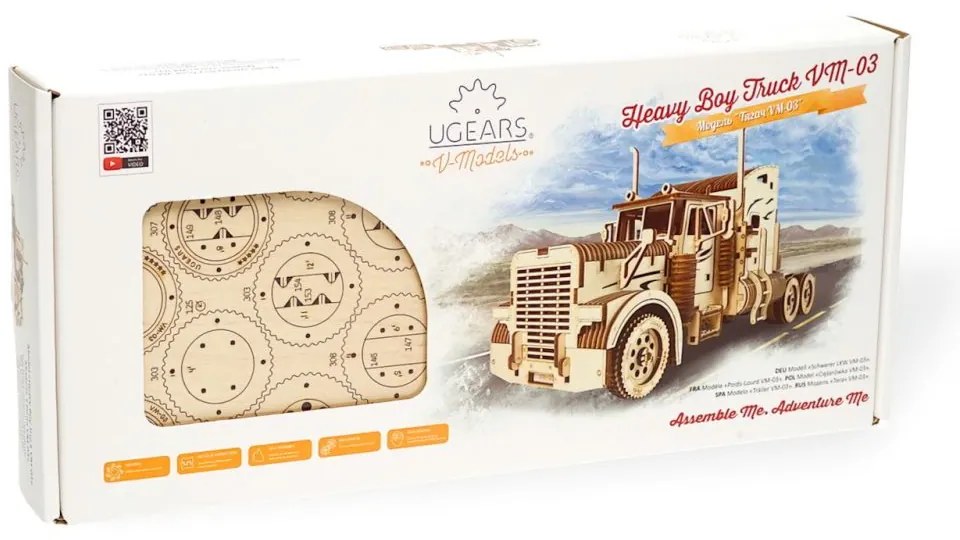 Ugears 3D puzzle Heavy Boy kamion VM-03, 541 ks