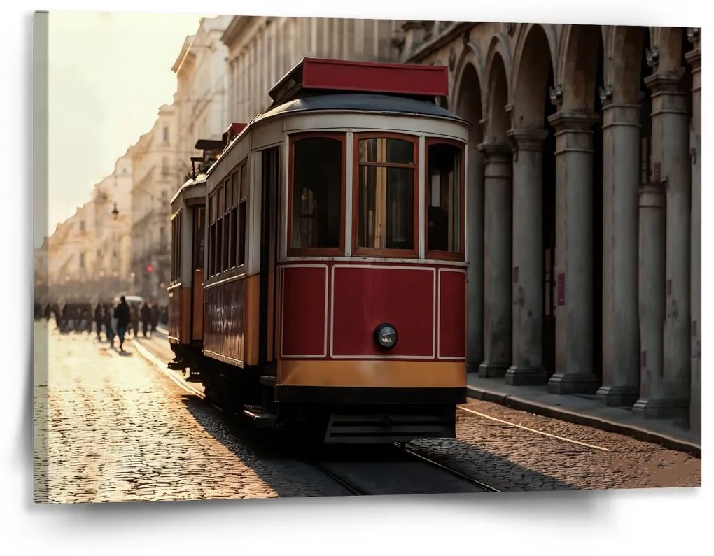 Sablio Obraz Historická červená električka - 150x110 cm