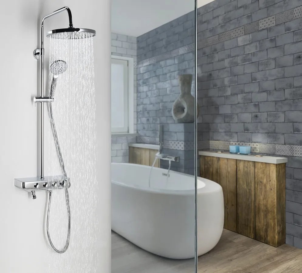 Aqualine Aqualine, FARRAO sprchový stĺp s batériou a napúšťaním, chróm, SL450