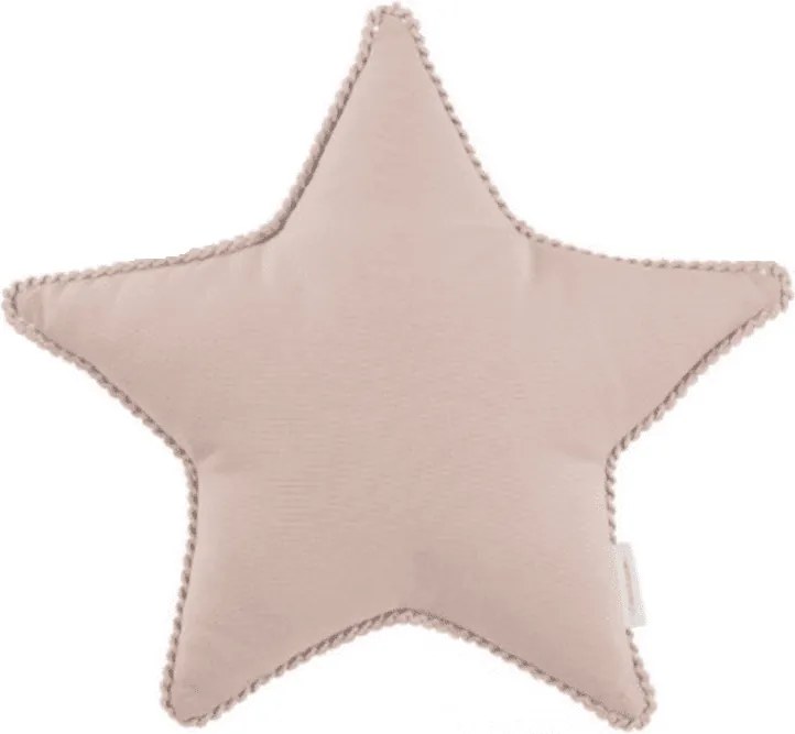 Mini Boho vankúš hviezda s bublinkami púdrovo ružová 38 cm