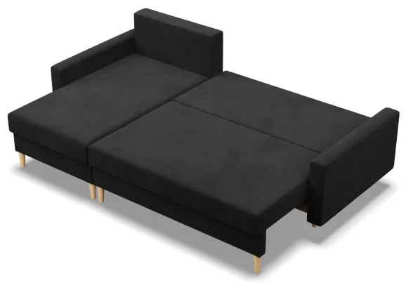 Rohová rozkladacia sedačka BLANK Comfort čierna